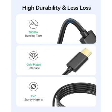 AGPTEK Type-C to 3.5mm Audio Cable - Universal Compatibility, High-Fidelity Sound Quality