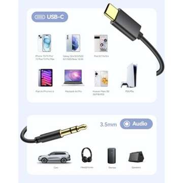 AGPTEK USB C to 3.5mm Audio Cable for All Devices