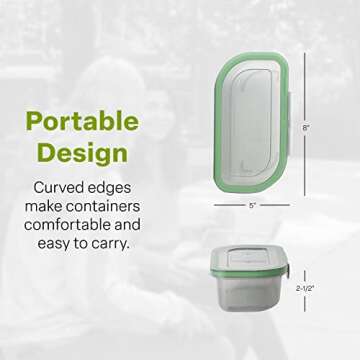 MyGo Container Half-Sized To-Go for Meal Prep, Reusable & Microwave Safe