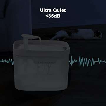 Petory - Automatic Pet Water Dispenser with 2 Replacement Filters, 74oz/2.2L BPA-Free Water Fountain for Cats Inside with 2 Flow Modes