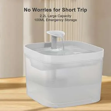 Petory - Automatic Pet Water Dispenser with 2 Replacement Filters, 74oz/2.2L BPA-Free Water Fountain for Cats Inside with 2 Flow Modes