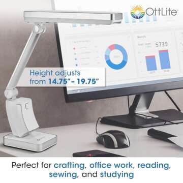 OttLite Slimline Desk Lamp - Perfect for Home & Office
