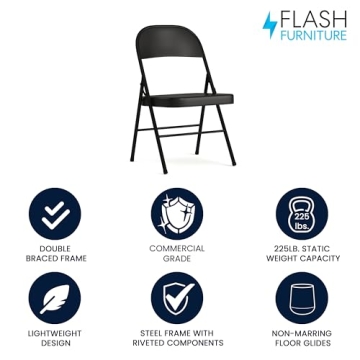 Durable Flash Furniture HERCULES Folding Chair for All Events