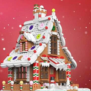 Christmas Gingerbread House Kit Building Block Set Toys, ​with Led Light, Christmas Tree, Christmas Gift for Advent Calendar 2023 (1620 Pieces)