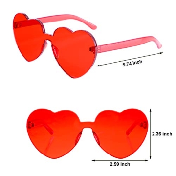 Gejoy Heart Shaped Sunglasses for All Ages - Cute & Fun