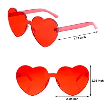 Gejoy Heart Shaped Sunglasses for All Ages - Cute & Fun