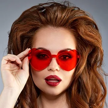 Gejoy Heart Shaped Sunglasses for All Ages - Cute & Fun