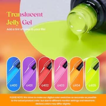 Beetles Jelly Gel Nail Polish Set, 6 Vibrant Colors for Stunning Nails