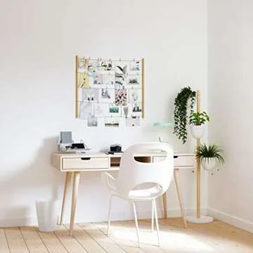 Umbra Floristand Planter, Freestanding Display for Potted Plants, Three Pots Included, White/Natural