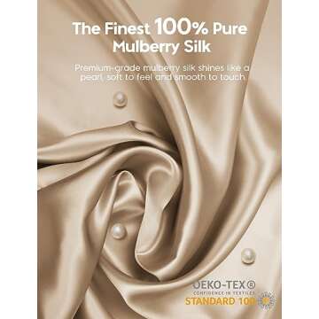 100% Pure Mulberry Silk Pillowcase for Hair & Skin - 22 Momme 6A High-Grade Fibers - Anti-Aging, Ant...
