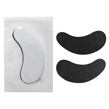100 Pairs Set Under Eye Pads Disposable Eye Gel Patches for Eyelash Extensions Tool Kit, Black Film