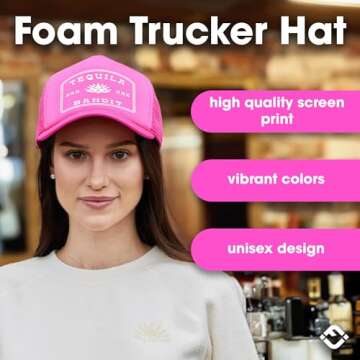 Funky Junque Foam Snapback Trucker Hat - Tequila Bandit (Hot Pink)