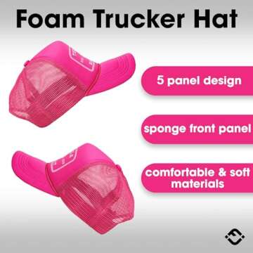 Funky Junque Foam Snapback Trucker Hat - Tequila Bandit (Hot Pink)