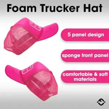 Funky Junque Foam Snapback Trucker Hat - Tequila Bandit (Hot Pink)