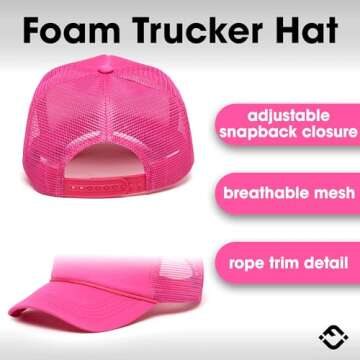 Funky Junque Foam Snapback Trucker Hat - Tequila Bandit (Hot Pink)