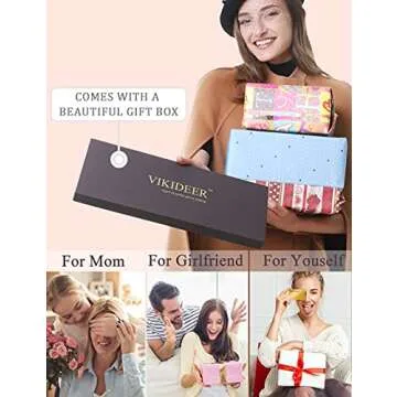 VIKIDEER Women's Leather Gloves Long Sleeves Full Touchscreen Winter Warm Lined Elegant Type Red Midium