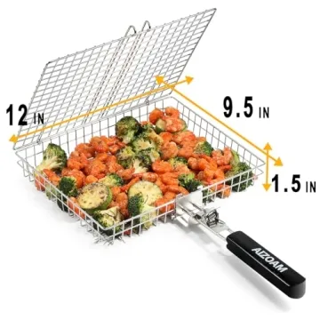 AIZOAM Stainless Steel Grill Basket for BBQ Lovers