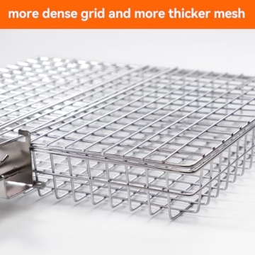 AIZOAM Stainless Steel Grill Basket for BBQ Lovers