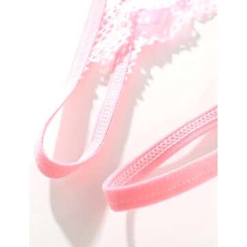 Avidlove Lace Panty Sexy Underwear for Women Thong Low Rise G-String Pink