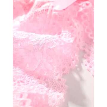 Avidlove Lace Panty Sexy Underwear for Women Thong Low Rise G-String Pink