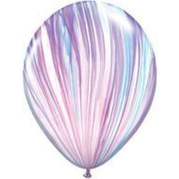 PURPLE Light Blue Purple PINK (6) SWIRL TIE DYE Hippie 60s Agate Latex Balloons by LGP