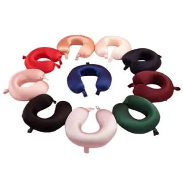ROSEWARD 100% Mulberry Silk Travel Neck Pillow Replacement Cover Only, Highest 6A Grade Silk 22 Momme Silk Travel Neck Pillow Removable Cover, USA Made (Black)
