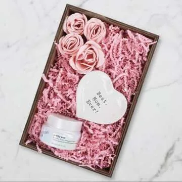 MagicWater Supply - 4 oz - Diamond Light Pink - Crinkle Cut Paper Shred Filler great for Gift Wrapping, Basket Filling, Birthdays, Weddings, Anniversaries, Valentines Day, and other occasions