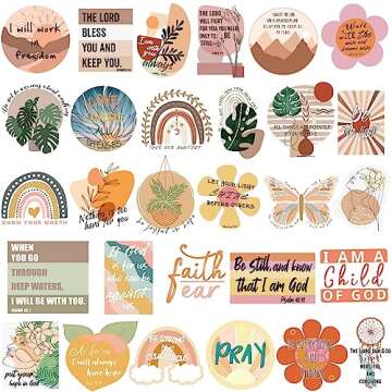 110pcs Prayer Board Bible Stickers, Inspirational Boho Christian Stickers, Prayer Board Supplies Kit...