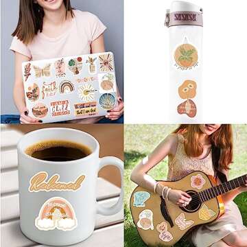 110pcs Prayer Board Bible Stickers, Inspirational Boho Christian Stickers, Prayer Board Supplies Kit Stickers for Water Bottles, Journal, Scrapbook, Bible Study Supplies, Christian Gifts for Kids