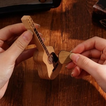 Acoustic Guitar Pick Box Set with Stand and Picks