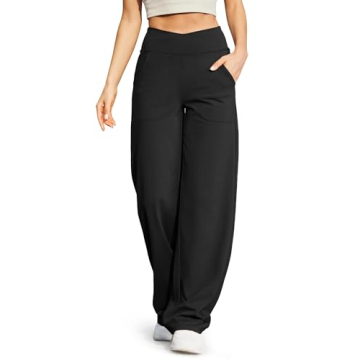 G4Free Women's Wide Leg Flare Pants with Pockets - Casual Comfort Wear