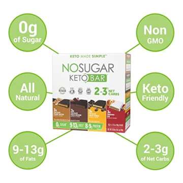 Delicious No Sugar Keto Bars - Variety Pack for Low-Carb Diets