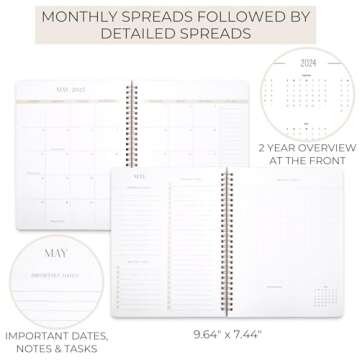 Beautiful 2025 Monthly Planner and Calendar Book - To Do List Notebook That Easily Organizes Your Ta...