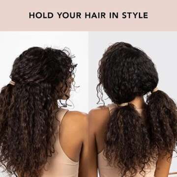 Kitsch Nylon Glitter Hair Ties for Girls & Women - No Snag, Pain-free Hair Ties No Damage Ideal for Ponytails, Updos & Braids, 12pcs Neutral - Valentines Day Gifts