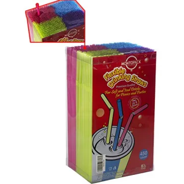 Hanamal Colored Flexible Drinking Straws Pack of 450