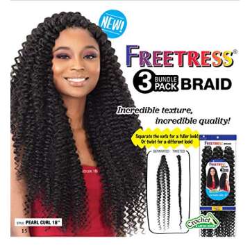 Freetress 3X Pearl Curl Braid - 1B Off Black