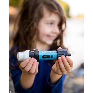 Sawyer Products SP160 One Gallon Gravity Water Filtration System w/Dual-Threaded Mini Filter, Blue/White/Clear