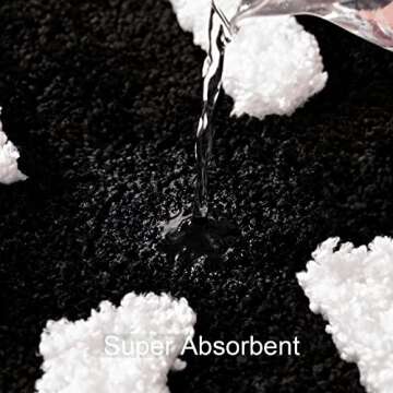 QJHOMO Get Naked Bath Mat Cute Black and White Bathroom Rugs Funny Non Slip Bathtub Decor Mats Super Absorbent Floor Carpet Machine Washable Bahtmat for Tub, Shower, Bedroom (16x24 inch)