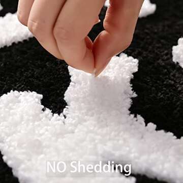 QJHOMO Get Naked Bath Mat Cute Black and White Bathroom Rugs Funny Non Slip Bathtub Decor Mats Super Absorbent Floor Carpet Machine Washable Bahtmat for Tub, Shower, Bedroom (16x24 inch)