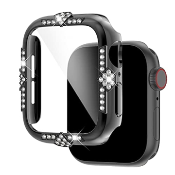 Falandi Hard Case for Apple Watch SE 6/5/4 40mm with Rhinestones and Screen Protector