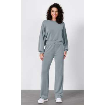 ODODOS Women's Modal Soft Wide Leg Pants with Pockets Adjustable Shockcord High Waist Casual Lounge ...