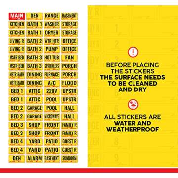 Linelax Circuit Breaker Box Labels – 129 Weatherproof Fuse Box Stickers