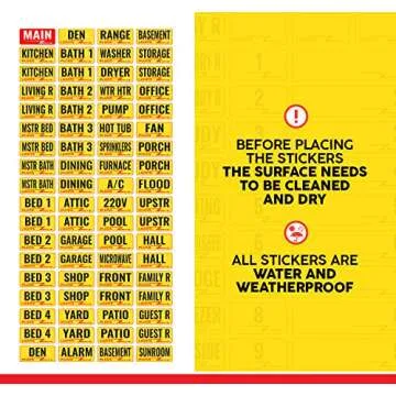 Linelax Circuit Breaker Box Labels – 129 Weatherproof Fuse Box Stickers
