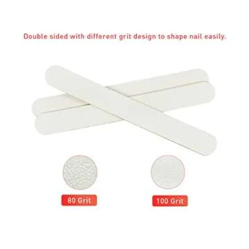 Double Sided Emery Nail Files for Acrylic & Poly Gel 50Pk