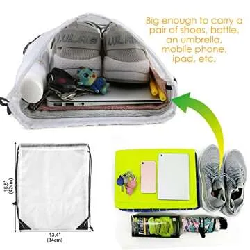 BeeGreen Drawstring Bags Backpacks Bulk, 20 Pieces White Gym Cinch Bags, String Backpack for Sports Sack, Personlized Sackpacks DIY Heat Vinyl