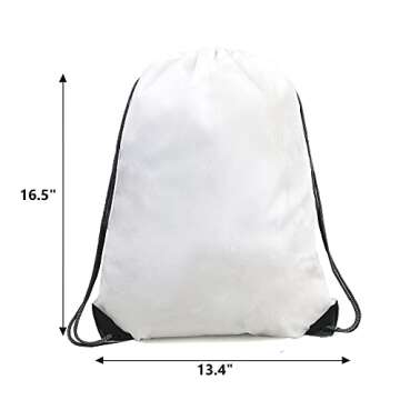 BeeGreen Drawstring Bags Backpacks Bulk, 20 Pieces White Gym Cinch Bags, String Backpack for Sports Sack, Personlized Sackpacks DIY Heat Vinyl
