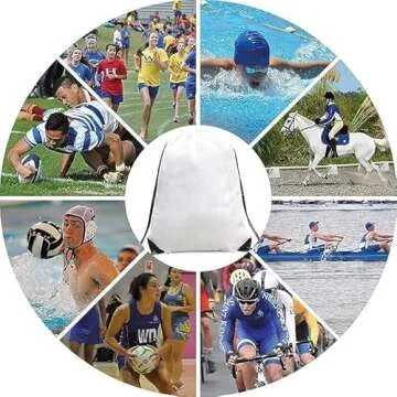 BeeGreen Drawstring Bags Backpacks Bulk, 20 Pieces White Gym Cinch Bags, String Backpack for Sports Sack, Personlized Sackpacks DIY Heat Vinyl