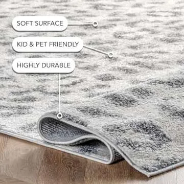 nuLOOM Annette 5x7 Leopard Print Area Rug in Grey