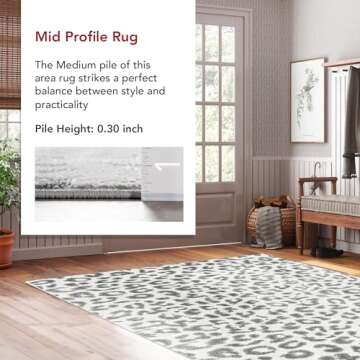 nuLOOM Annette 5x7 Leopard Print Area Rug in Grey