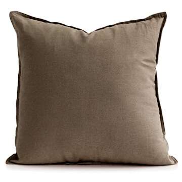 Jeanerlor 24" x 24" Natural Cotton Linen Soft Soild Decorative Square Throw Pillow Covers Green Set ...